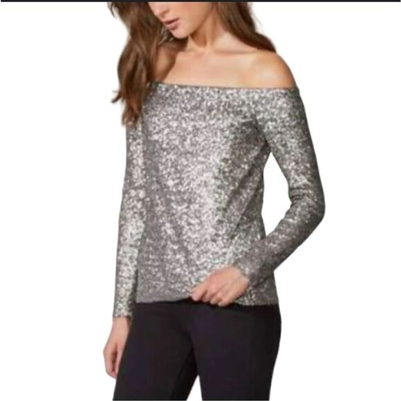 Bailey 44 Off the Shoulder Mini Sequin Top - Picture 1 of 8